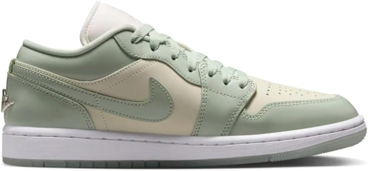 Air Jordan 1 Low SE - Women's Shoes (HF4078-100, Sail/Metallic Silver/White/Seafoam)