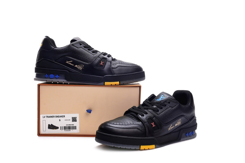 Pkkicks God Batch LOUIS VUITTON Trainer Black Litchi Pattern FD0226