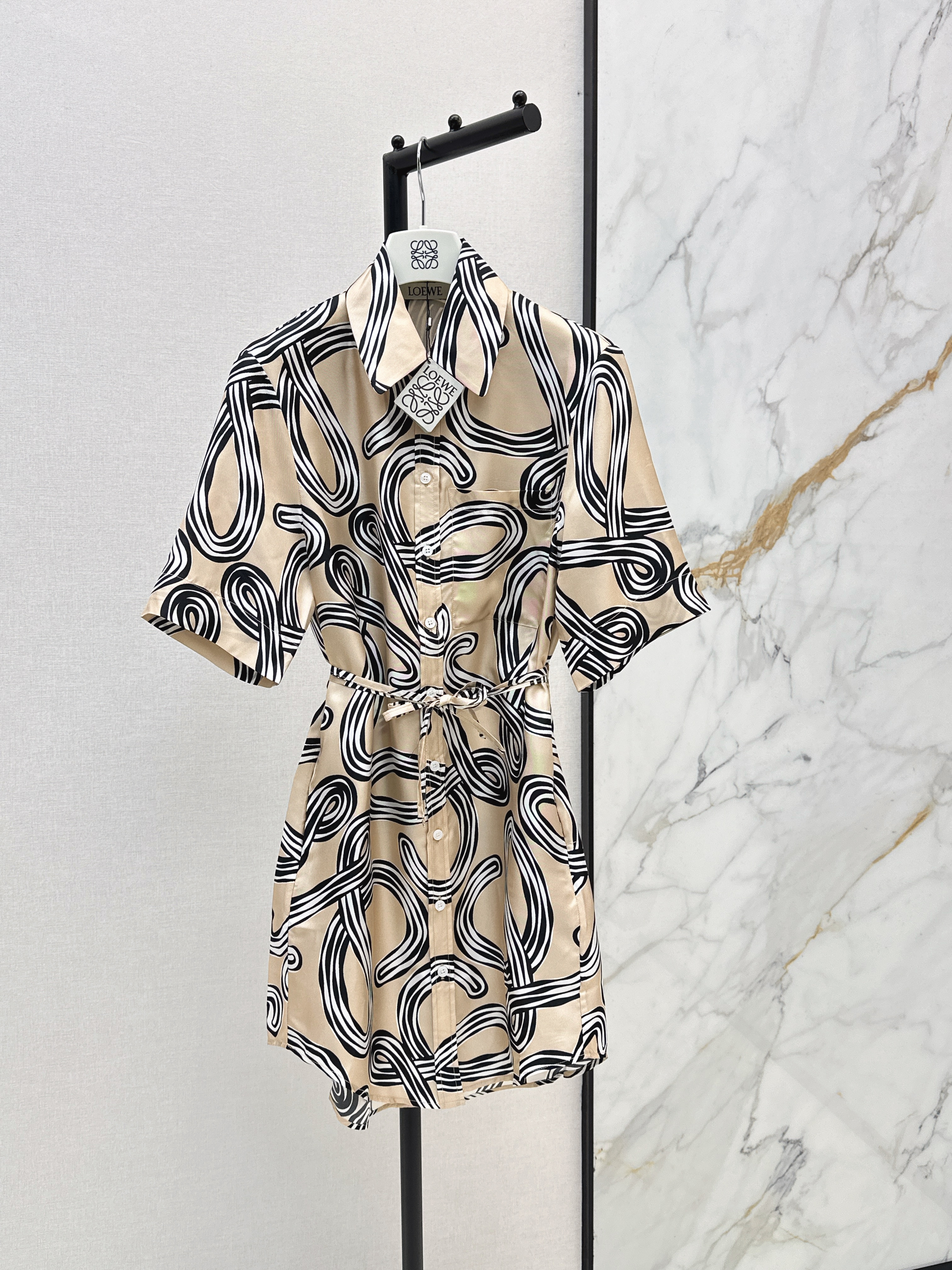 Loe New Printed silk shirt dress