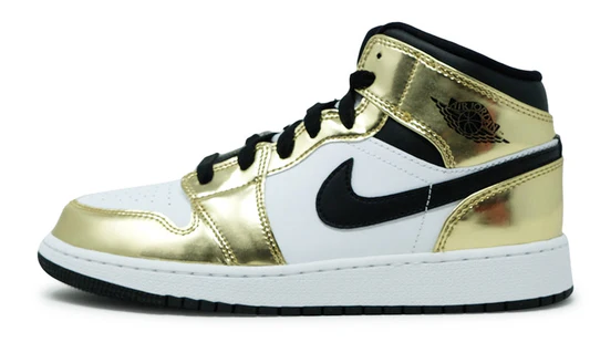 AJ1 Mid Metallic Gold Black White (GS) DC1420-700