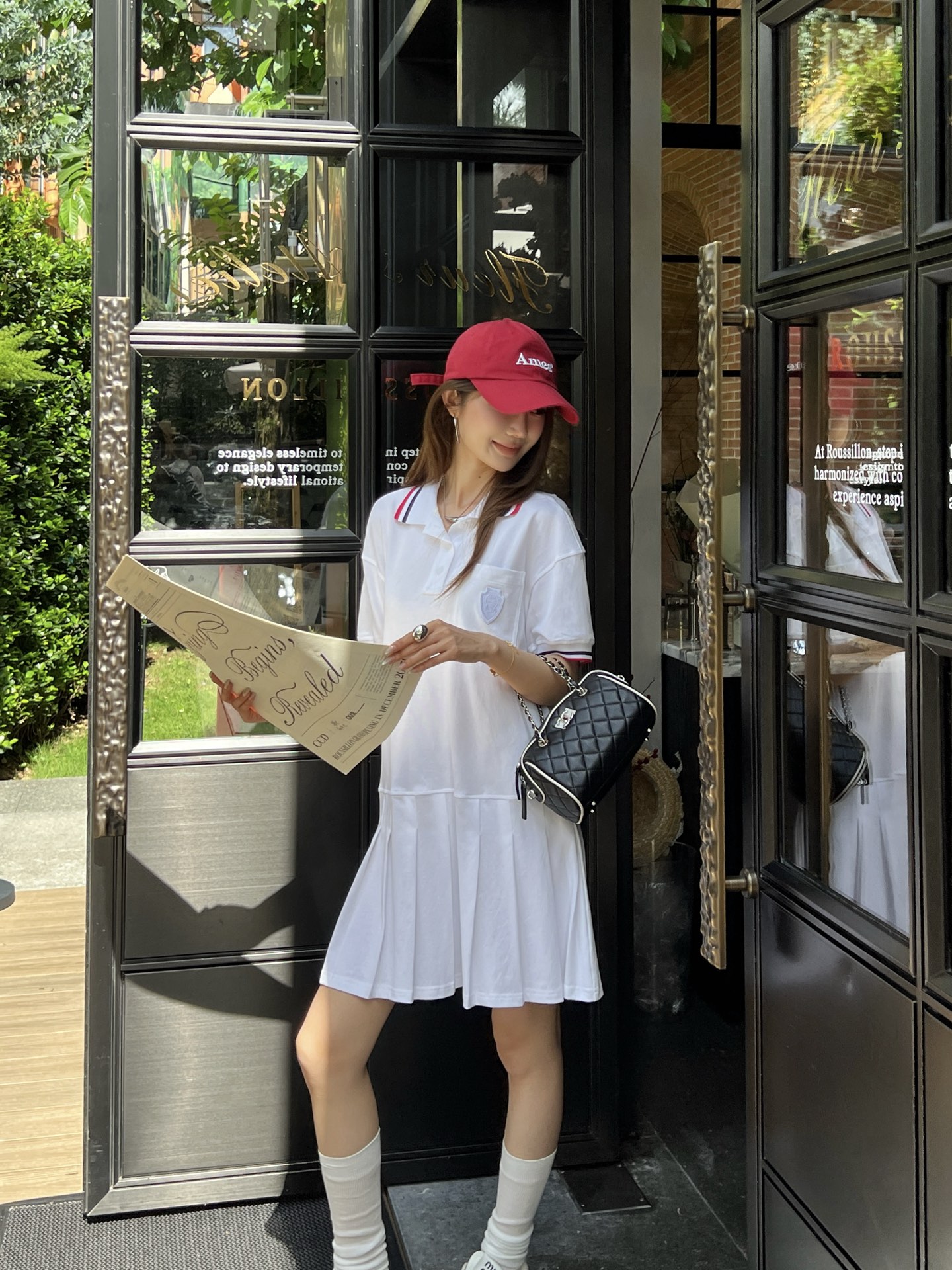 Brun New polo collar short-sleeve dress