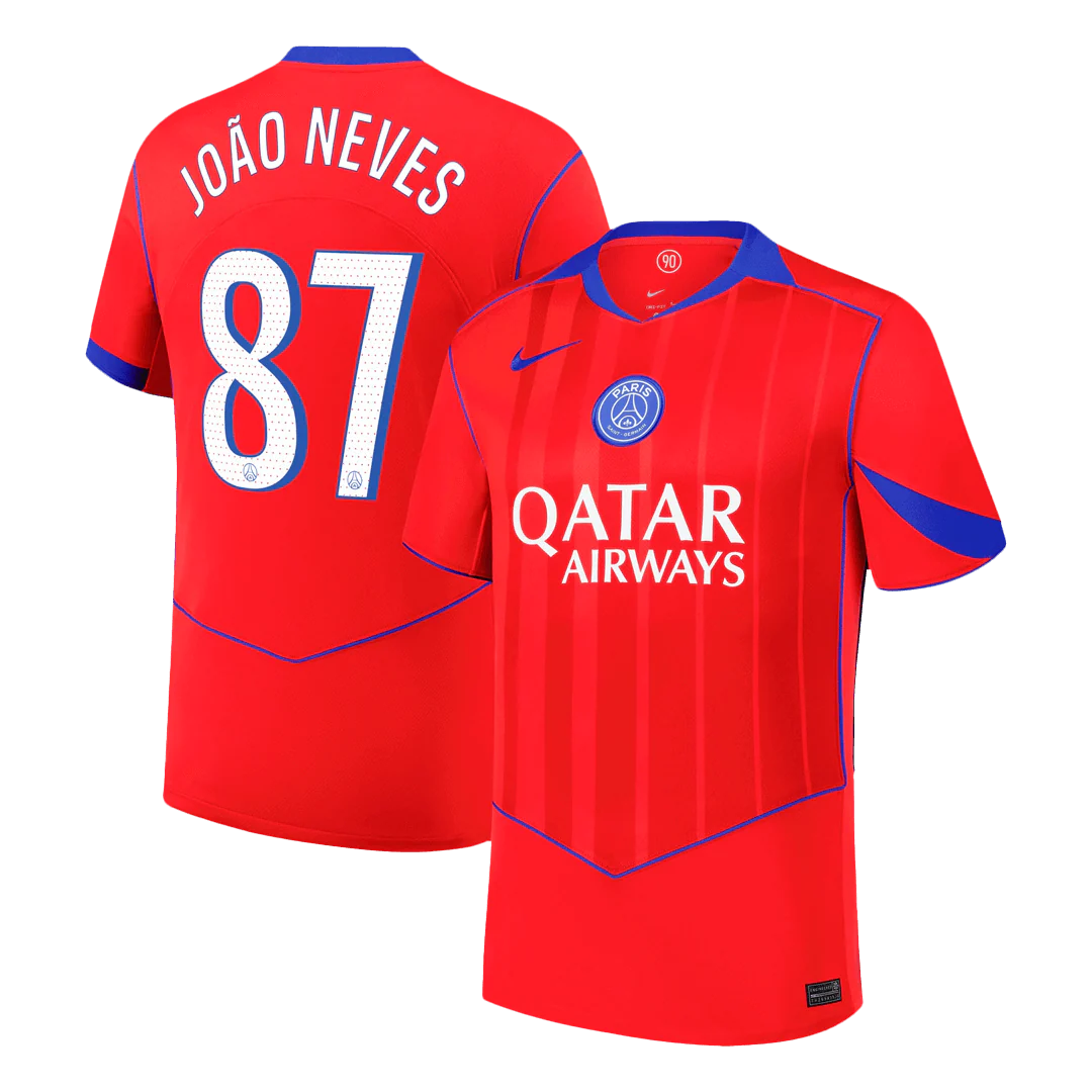 JOÃO NEVES #87 PSG Third Away Soccer Jersey 2025/26