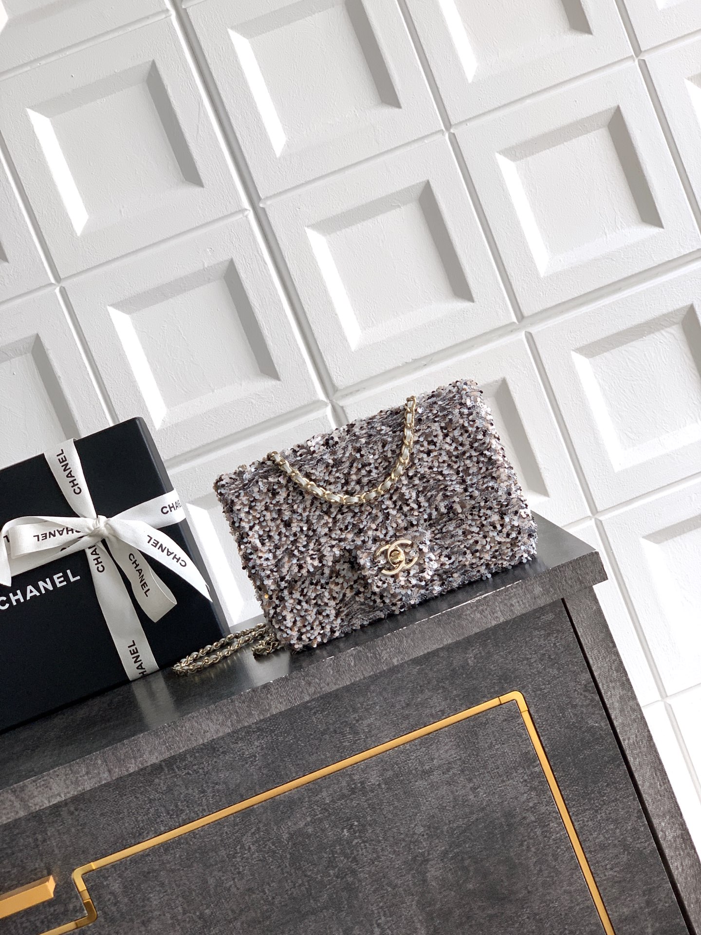Chan New Sequin Beaded Bag
