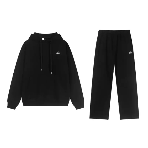 alo yoga Accolade Hoodie Sportswear Set Black