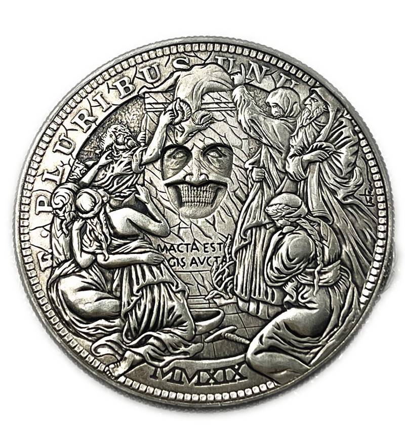 Movable Mechanical Coin 'Changing Faces' Roman Booteen Coin Hobo Nickel Morgan Dollar Amazing Art Collectible Creative Gift Handmade Commemoration Coin