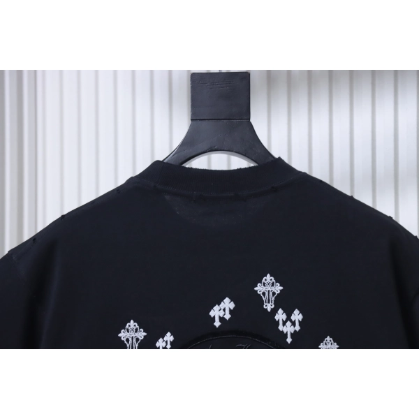 Chrome Hearts Sanskrit Cross Embroidery Crew Neck T-Shirt black