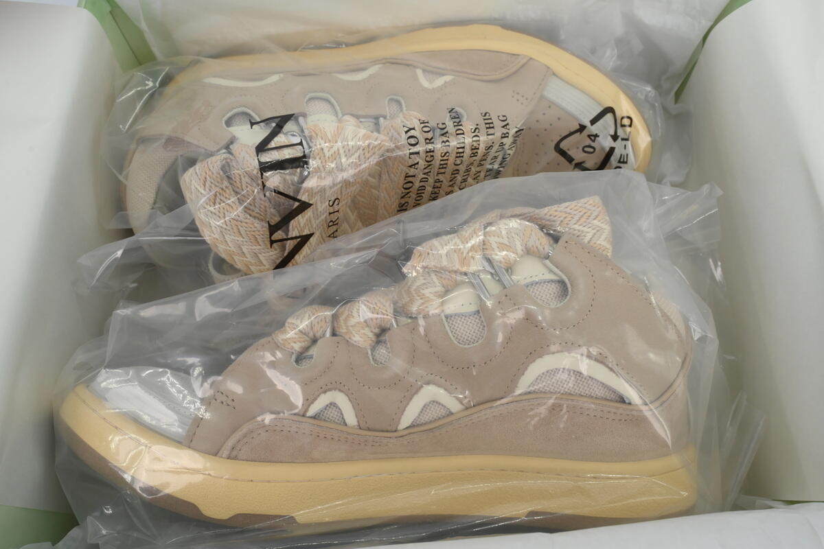 Lanvin Curb Sneakers White Brown