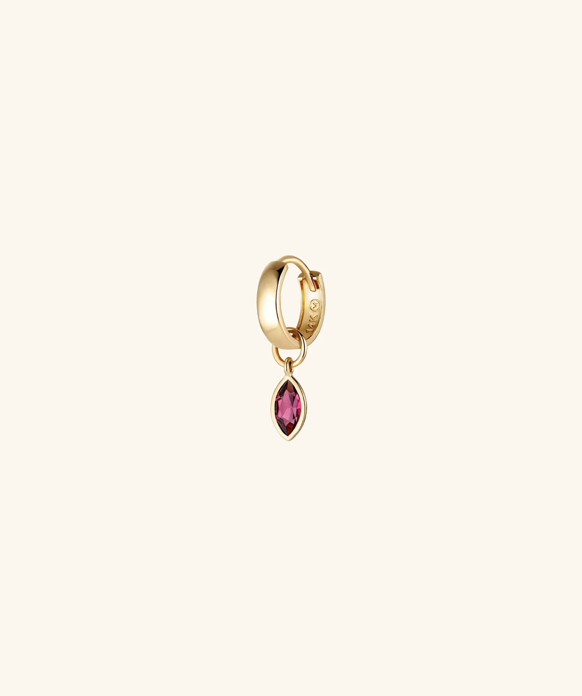 Marquise Gemstone Hoop Charm