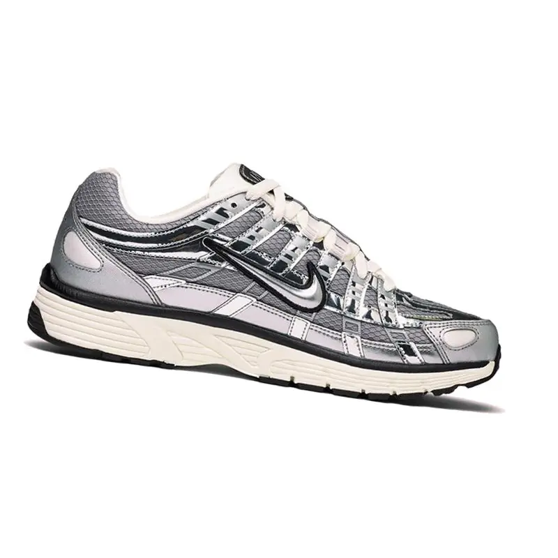 Nike P-6000 Metallic Silver Men's Retro Running Shoes