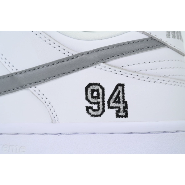 Nike Supreme x Dunk Low SB 'White Metallic Silver' HQ8487-100