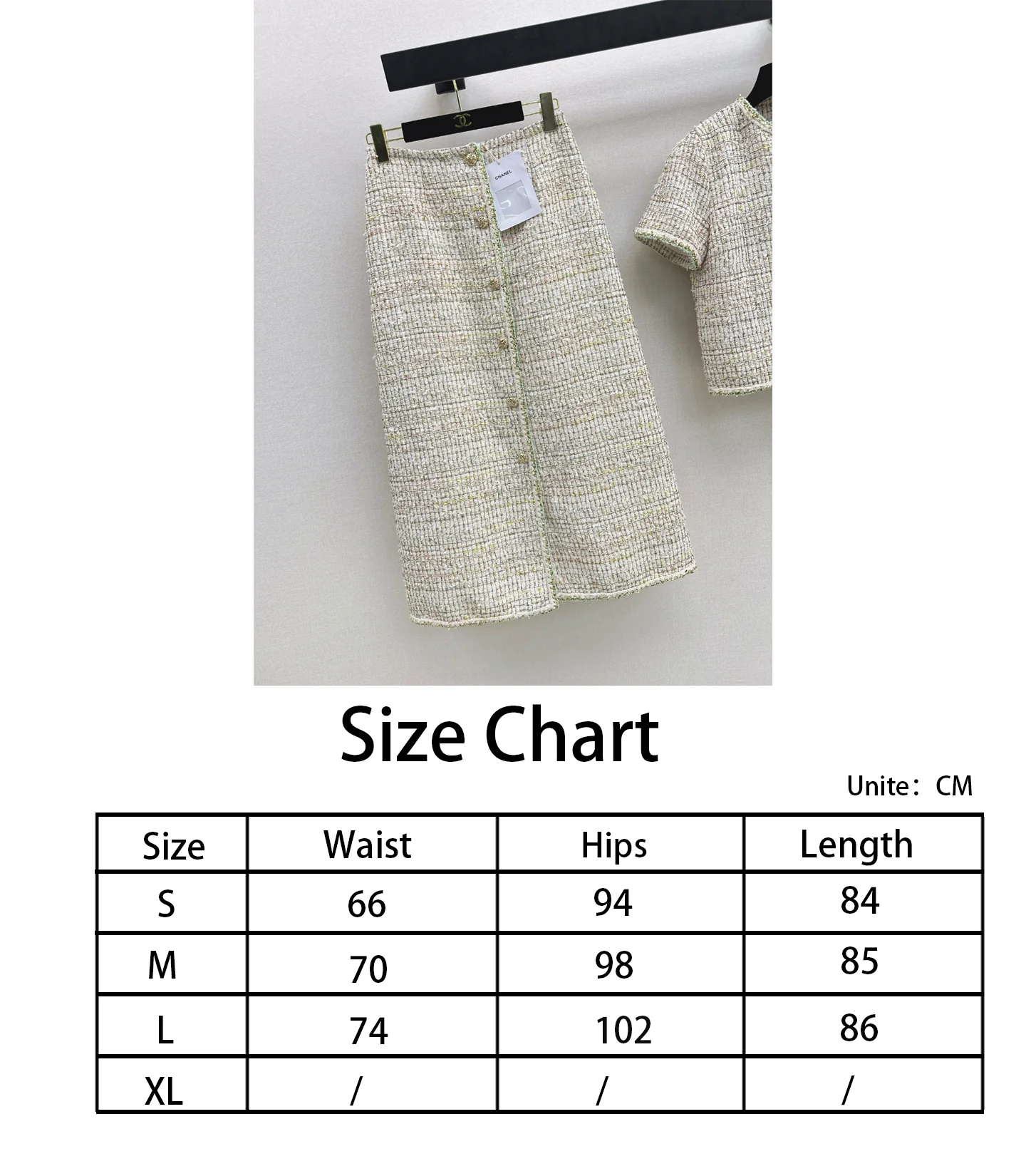 Chan NEW woven tweed skirts