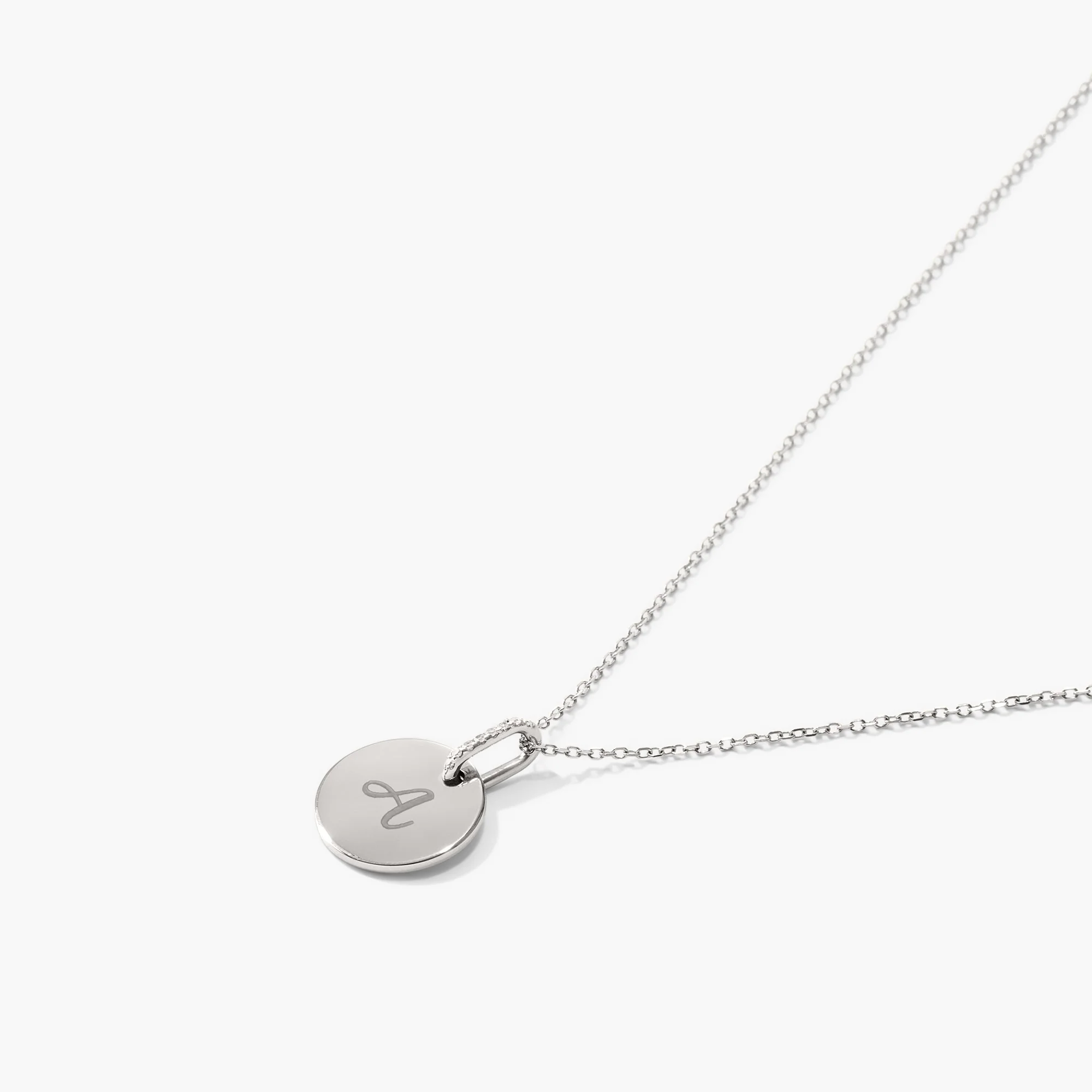 Disc Pavé Diamond Engravable Charm