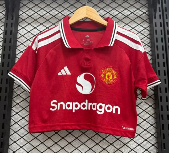 Manchester United Home Woman Cropped Jersey