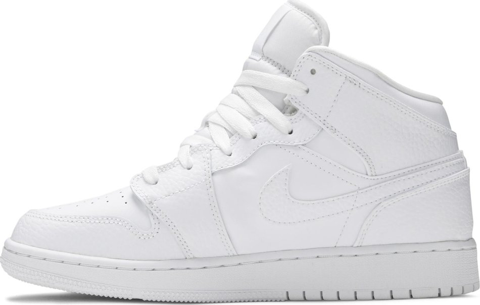 Air Jordan 1 Mid GS 'Triple White' 554725-130
