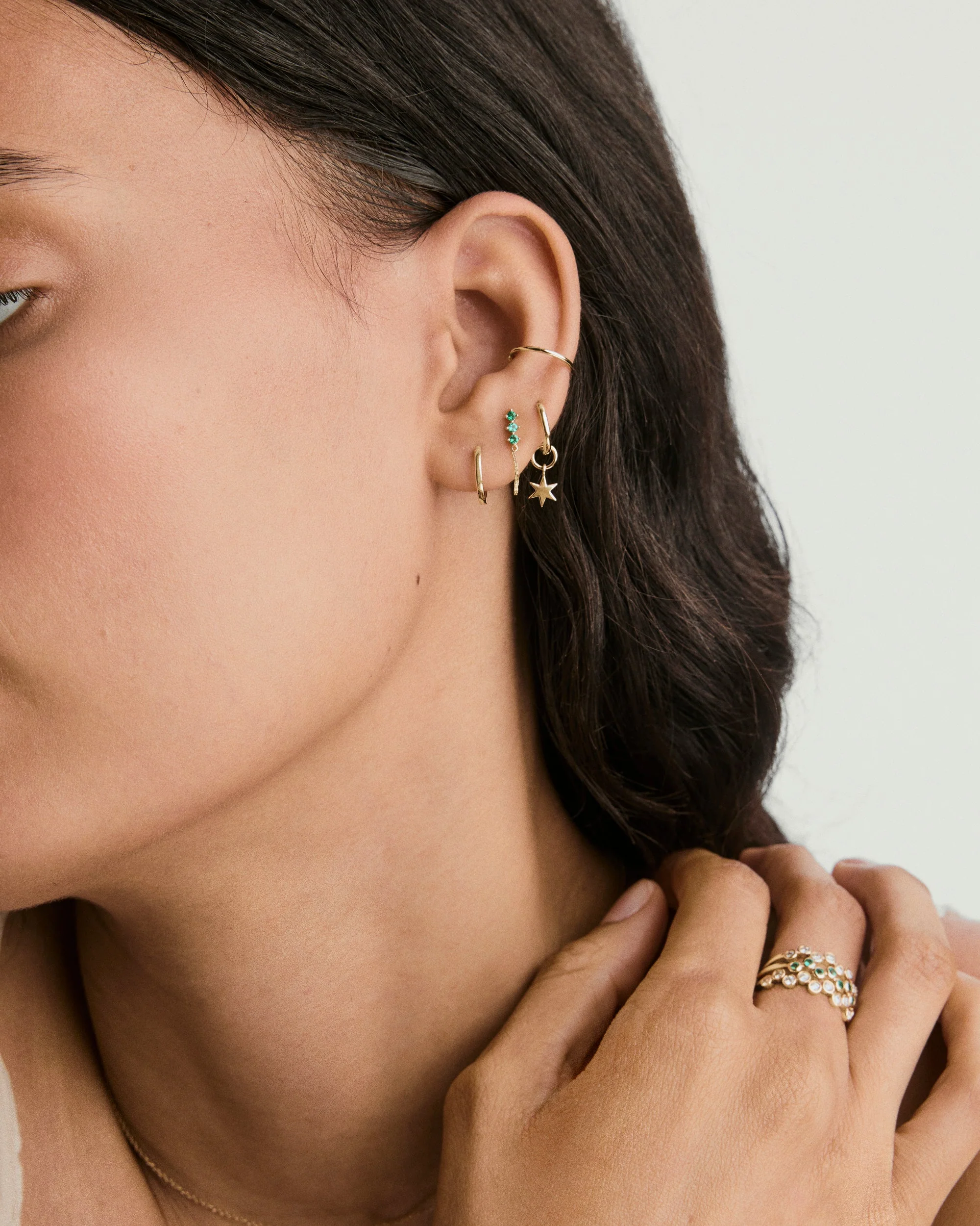 Single Trio Chain Stud