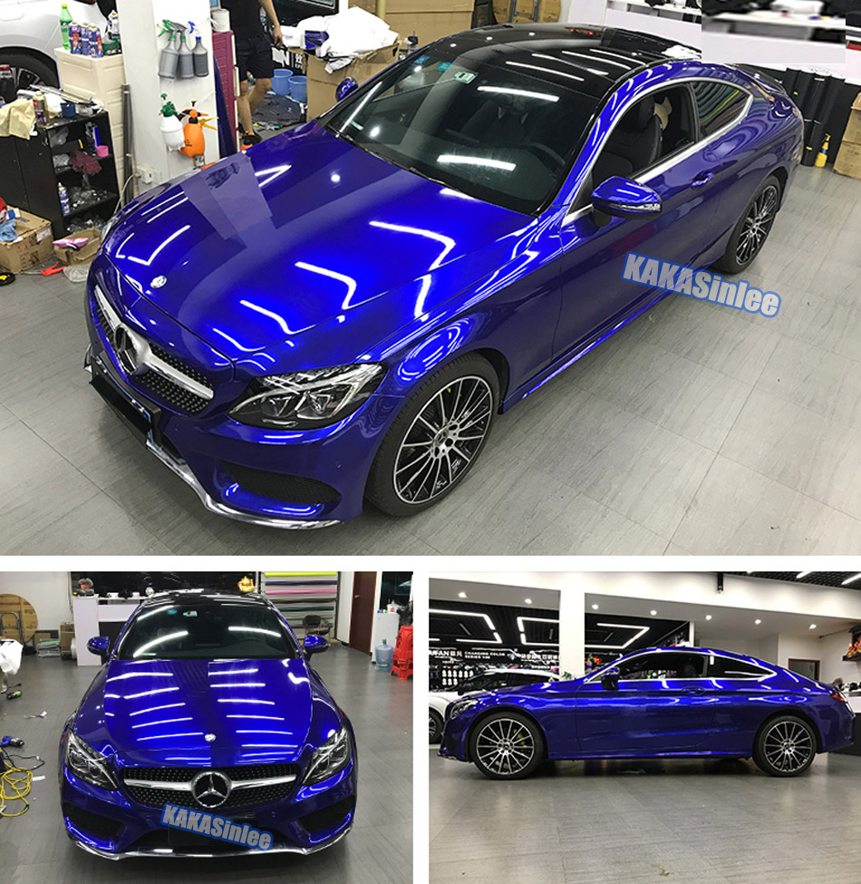 (PET) Glossy Metallic Bubble Free Car Vinyl Wrap Sticker