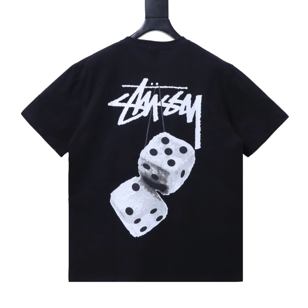 Stussy dice pattern short-sleeved shirt Black