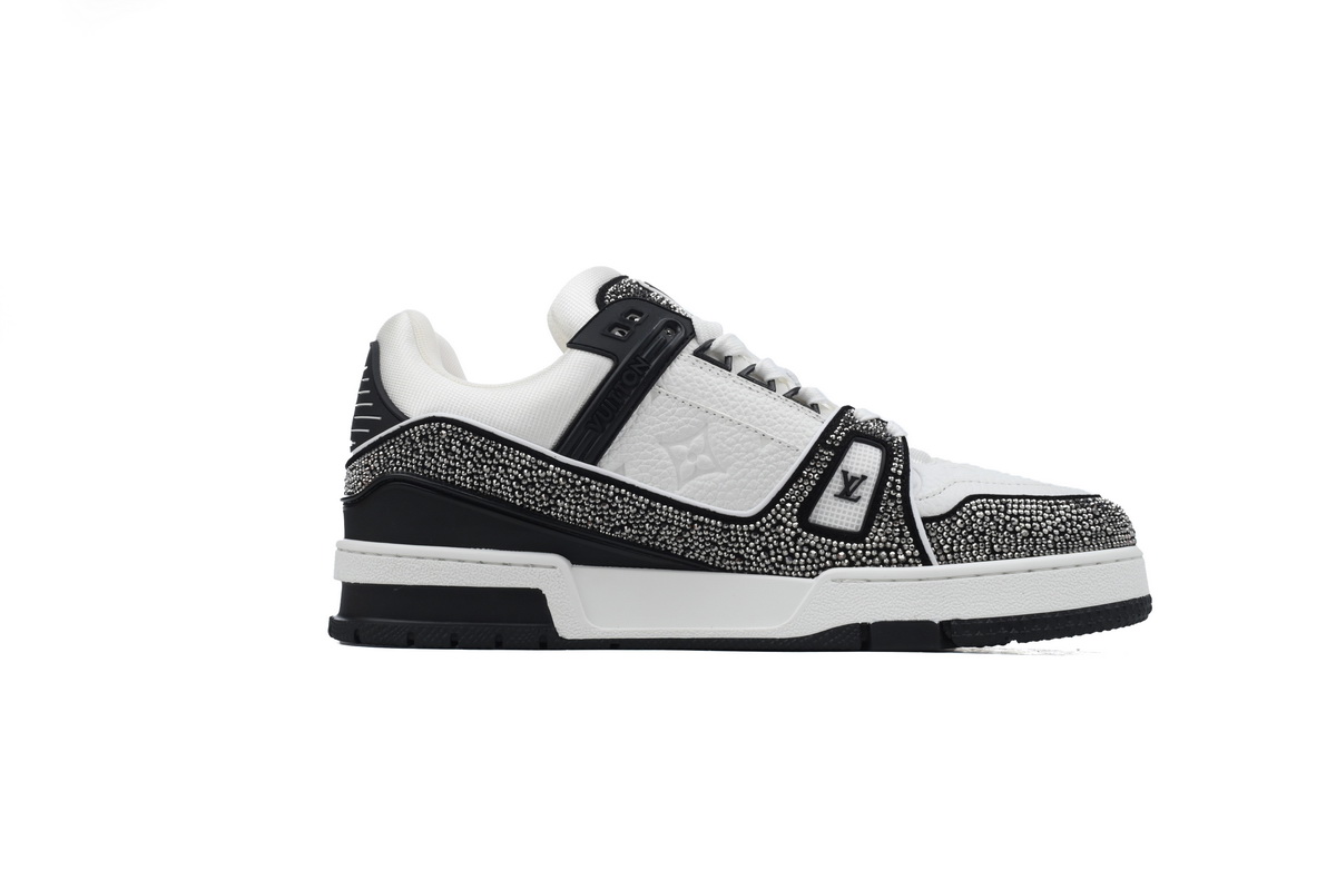 Pkkicks God Batch Louis Vuitton Trainer Black White Swarovski 1ABM08