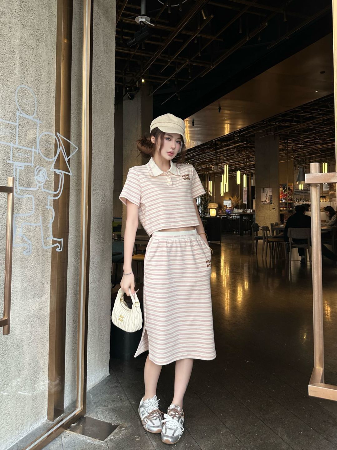 Miu New stripe outfit sets