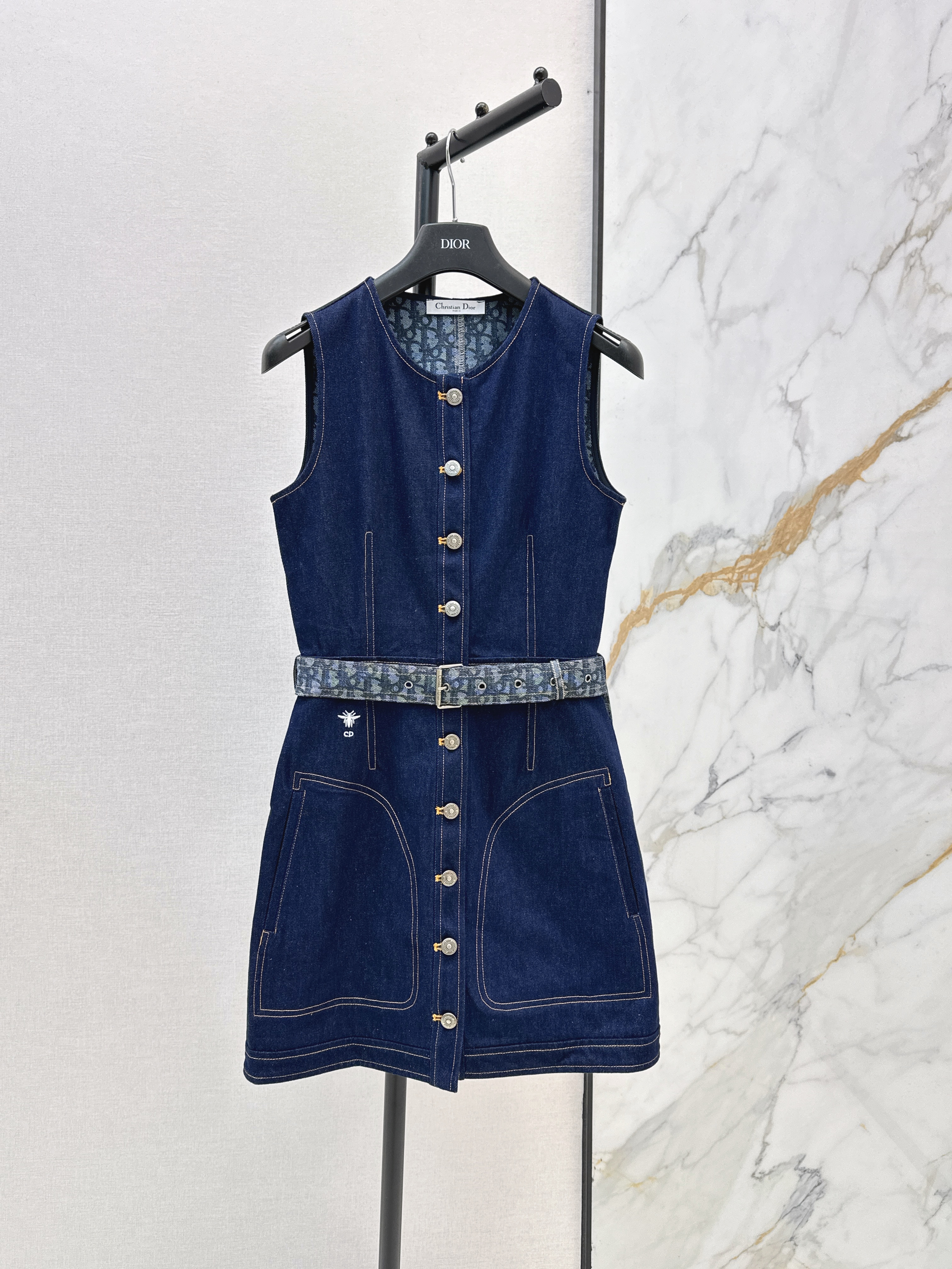 CD New denim sleeveless dress