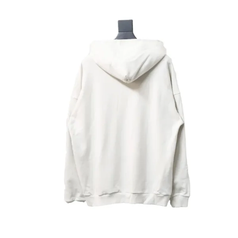 Balenciaga Clothes Hoodie With Double Arm Logo On Chest White
