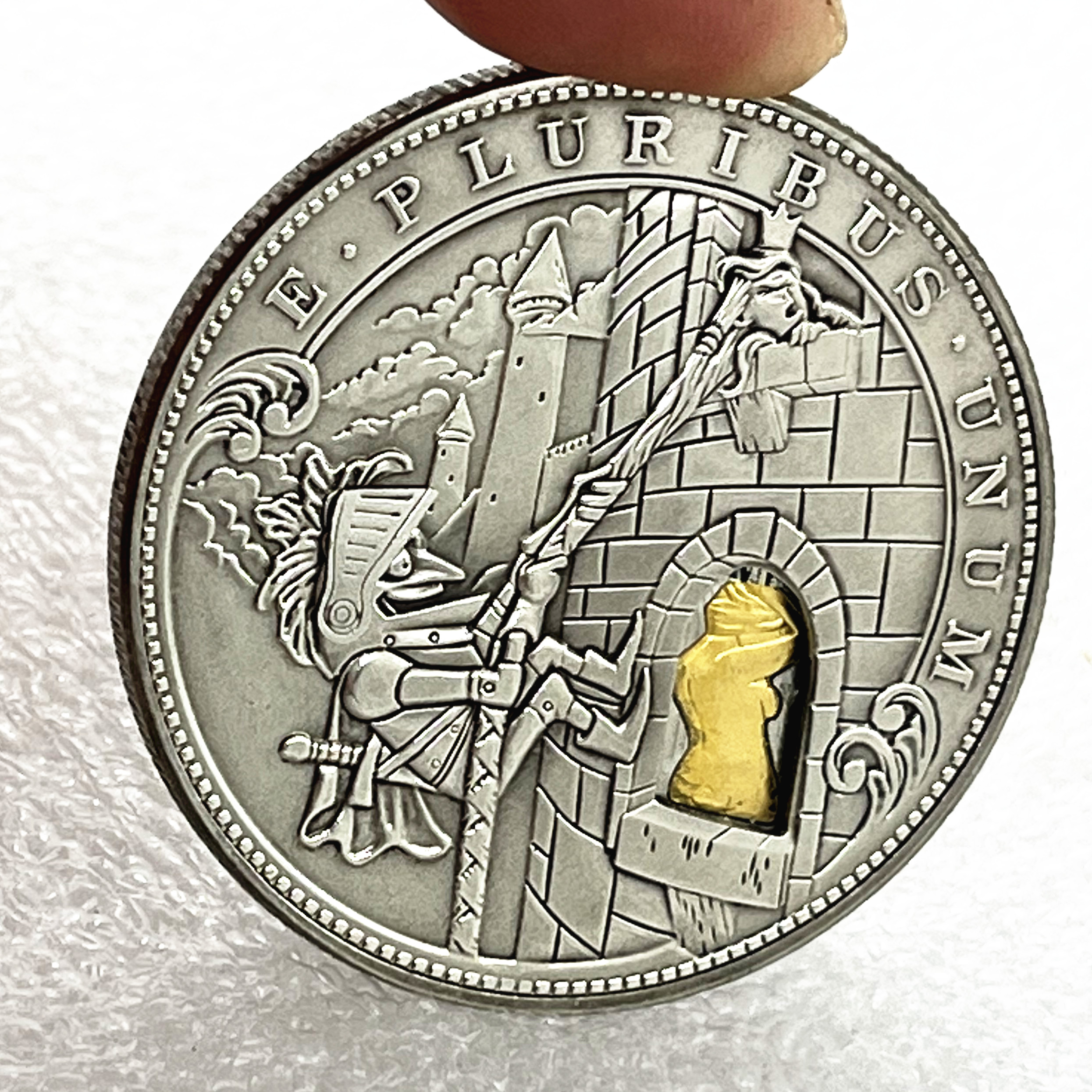 Movable Mechanical Coin 'Peeper' Roman Booteen Coin Hobo Nickel Morgan Dollar Amazing Art Collectible Creative Gift Handmade Commemoration Coin