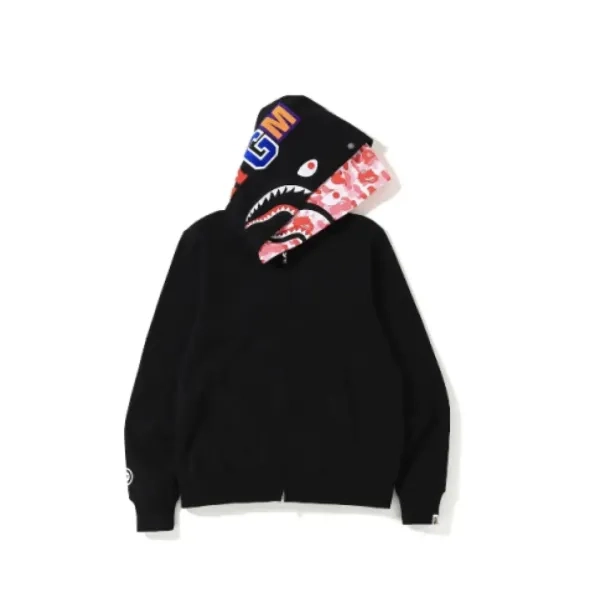 Bape ABC Camo Shark Zip Hoodie Black