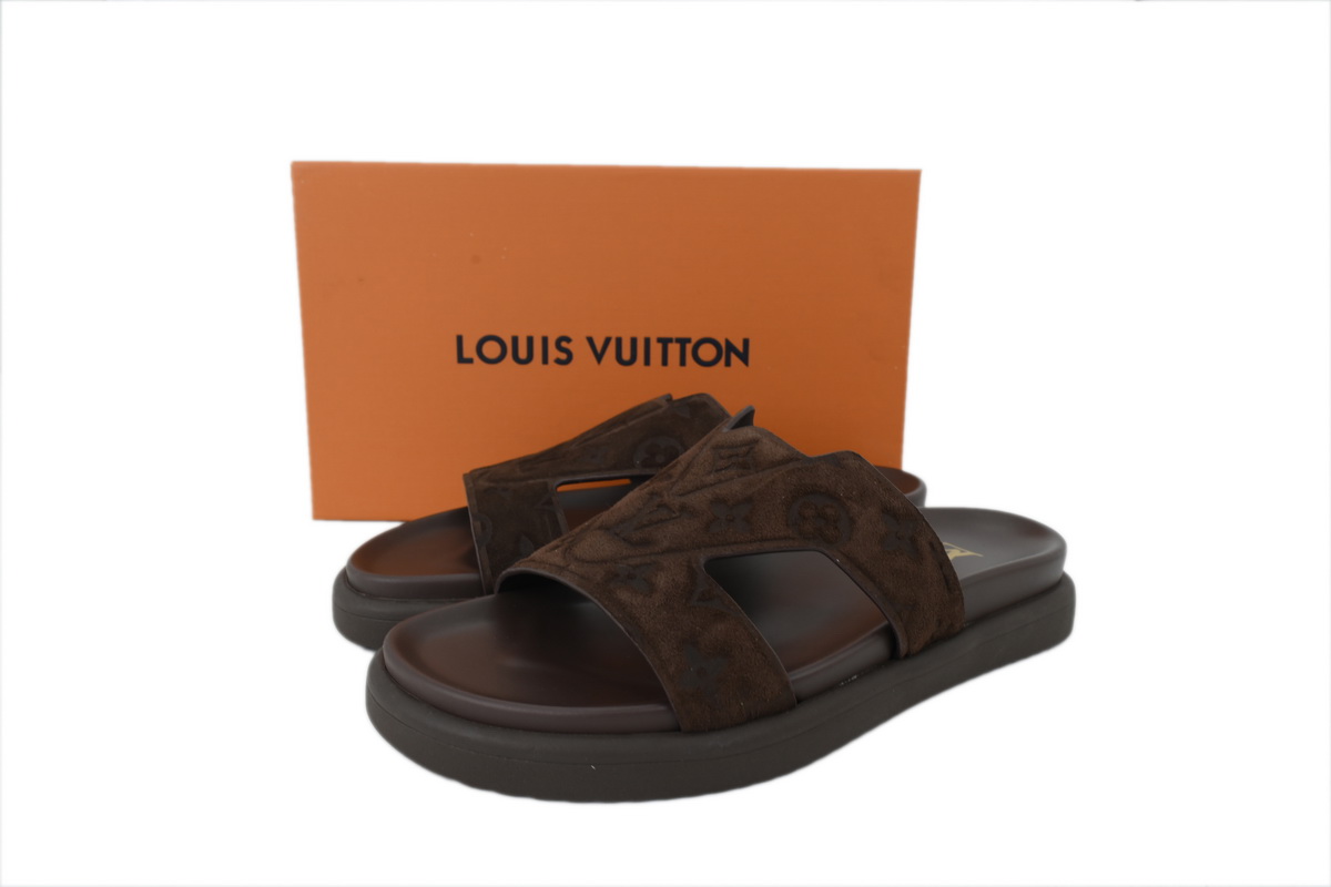 Pkkicks God Batch LOUIS VUITTON Oasis Mule Shoes Dark Brown