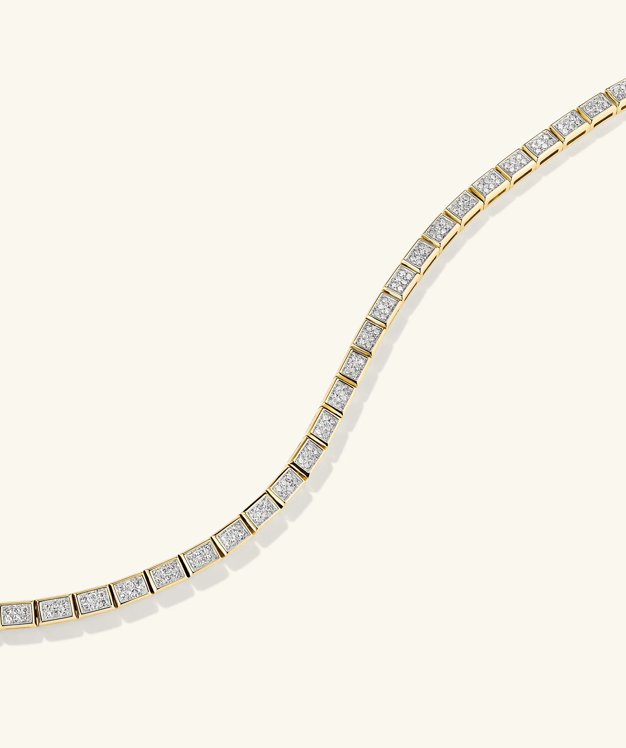 Rectangular Micro-Pavé Diamond Tennis Bracelet