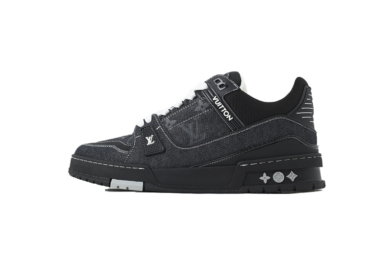 Pkkicks God Batch Louis Vuitton Sneakers Black Denim Fabric (NFC)