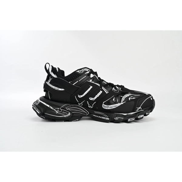 Balenciaga Track Black Black-And-White Painting  542023 W3SR2 2315
