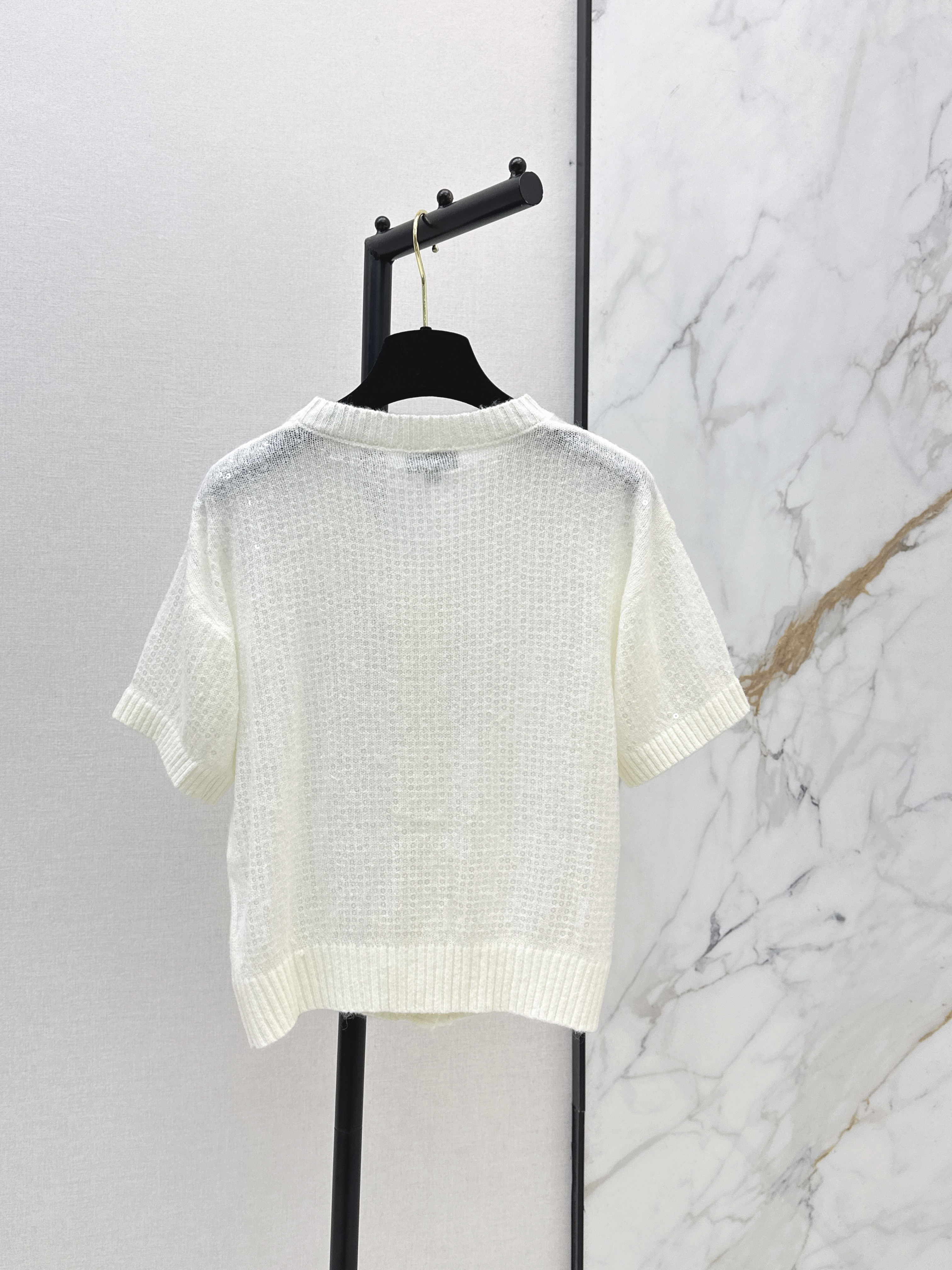 Chan New Sequin V-neck knitwear