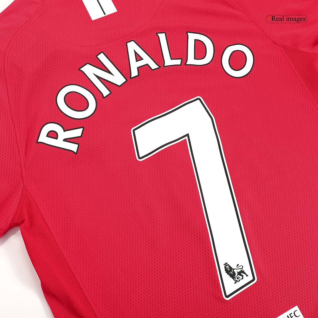 RONALDO #7 Manchester United 2007/08 Home Long Sleeve Retro Soccer Jersey