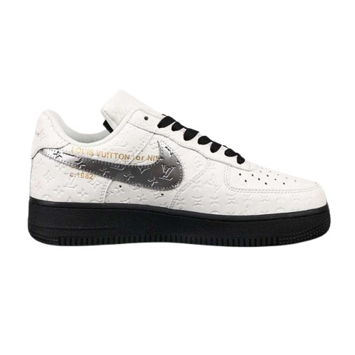 Pkkicks God Batch Louis Vuitton x Nike Air Force Low White Black Silver