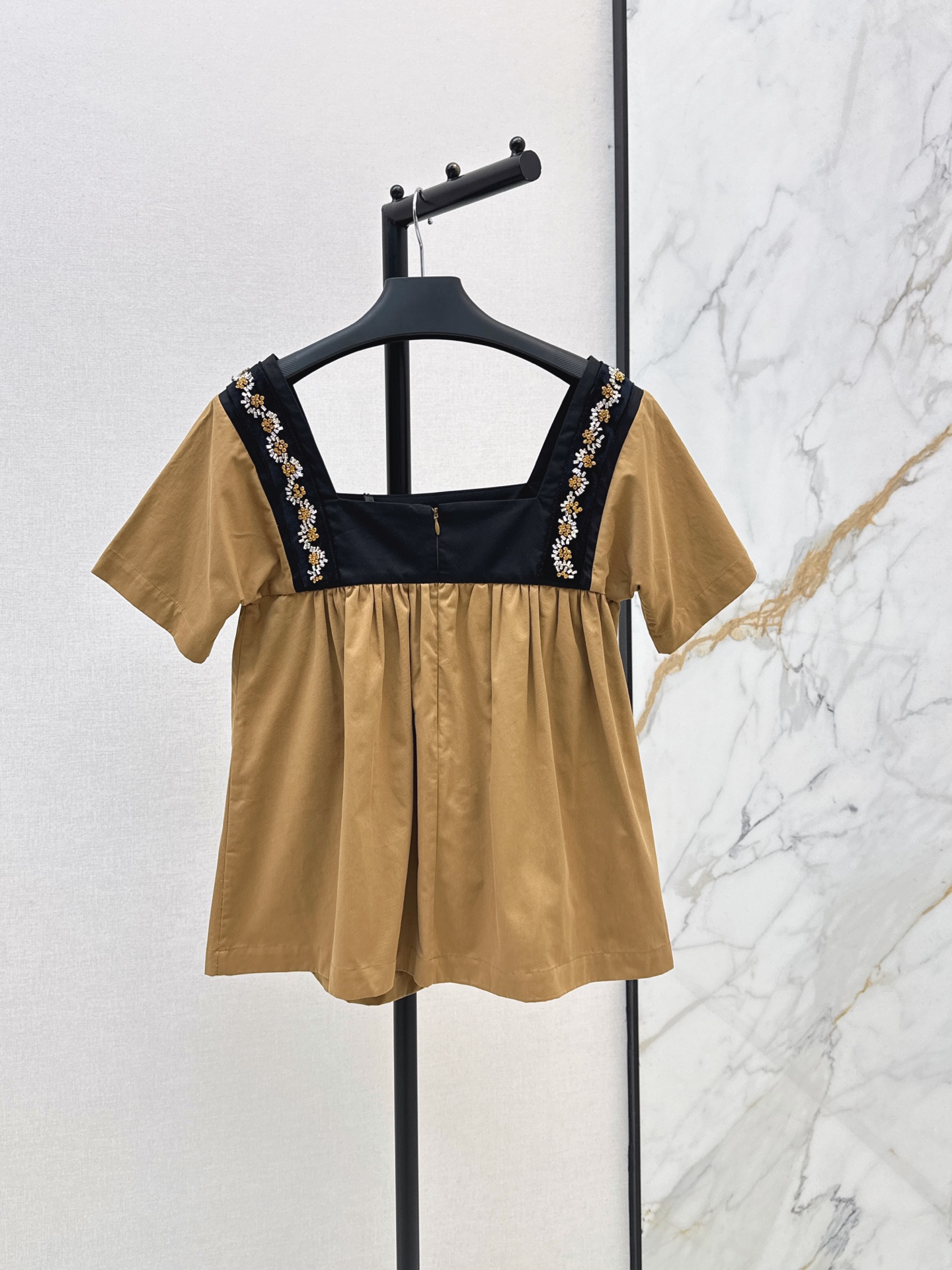 Pra New Rhinestone Patchwork Top