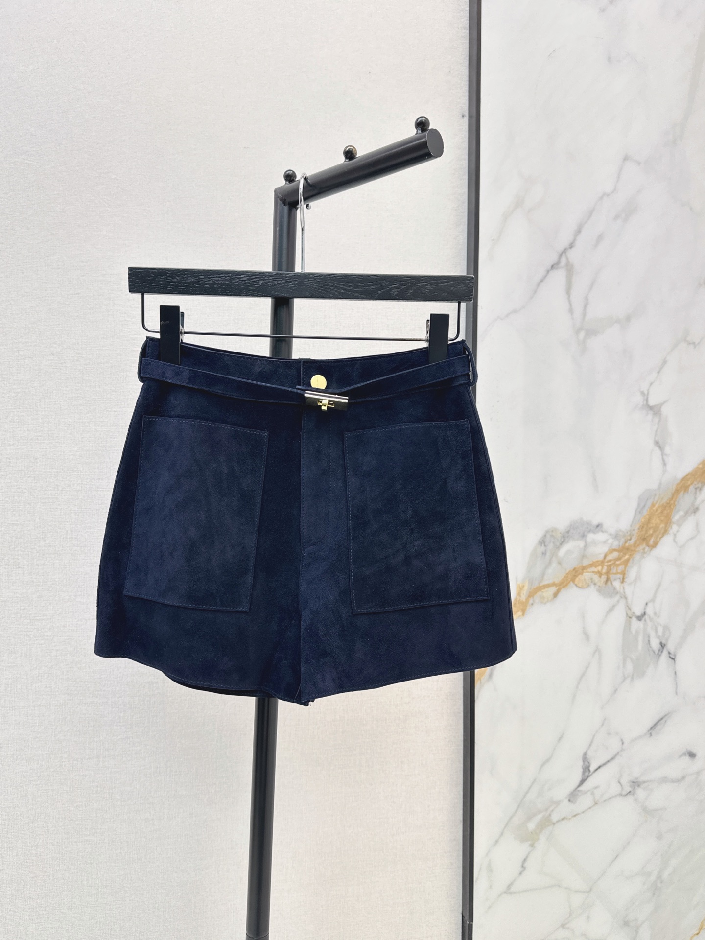 Herm New Suede Belted Shorts
