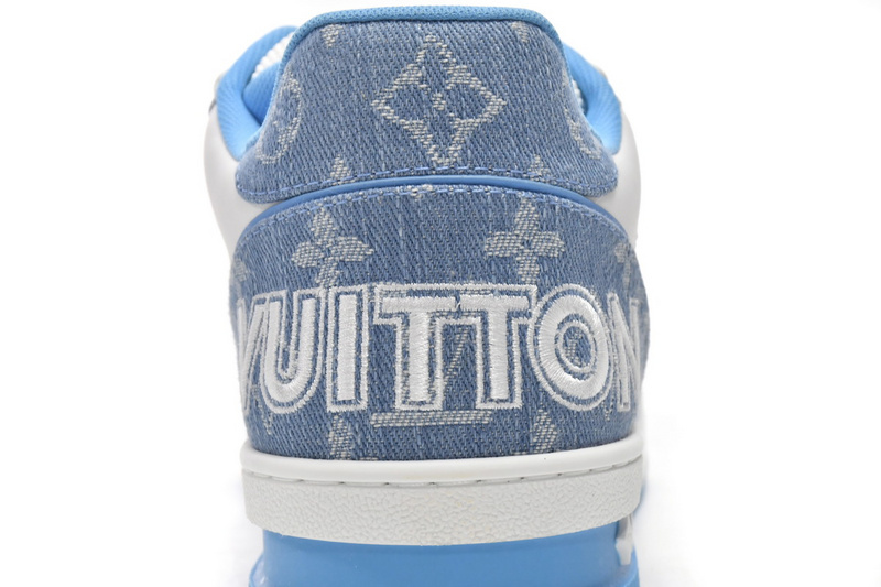 Pkkicks God Batch LOUIS VUITTON Trainer Blue Cloth Surface GO0232