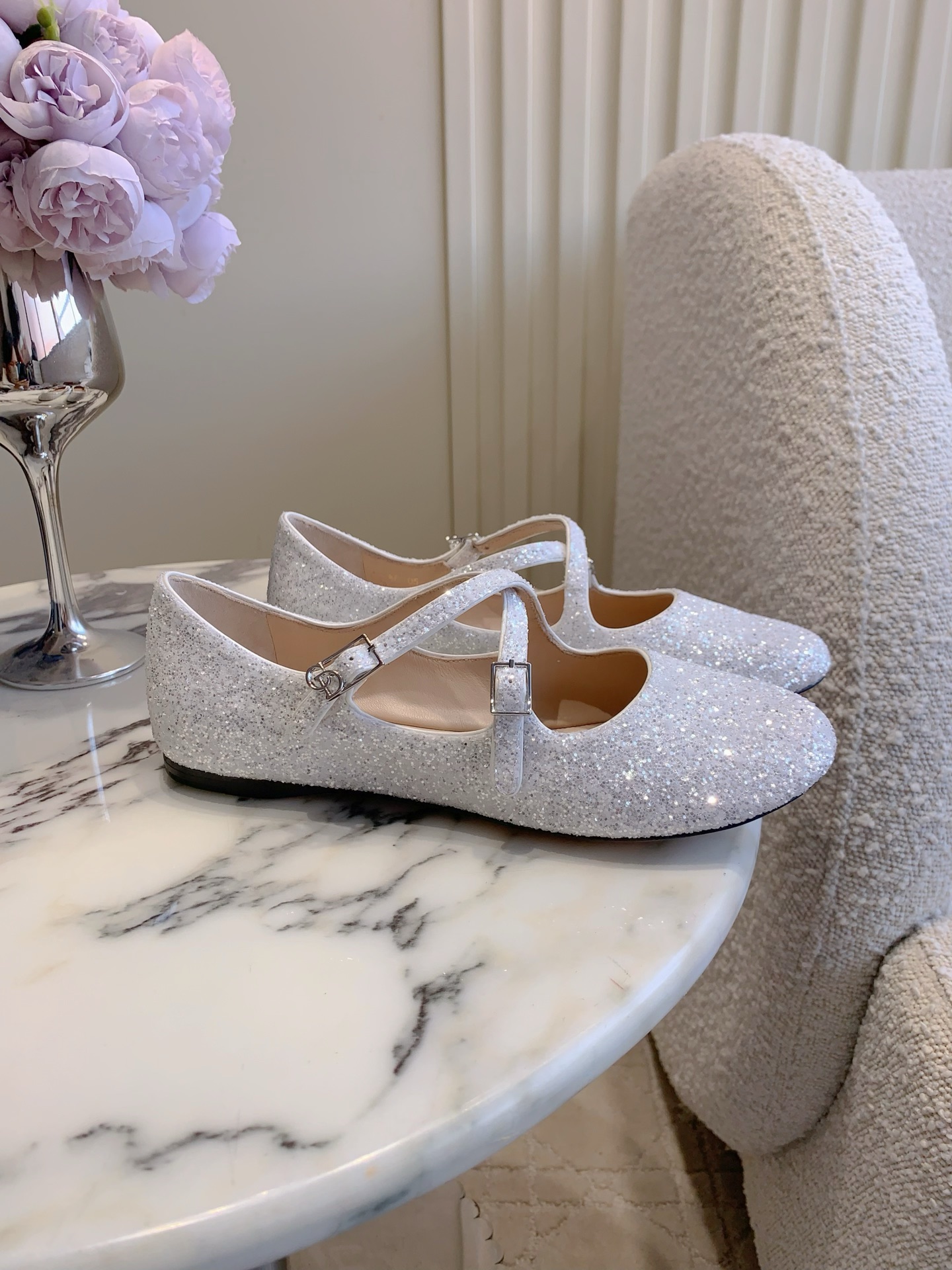 CD New Cross-strap flat shoes