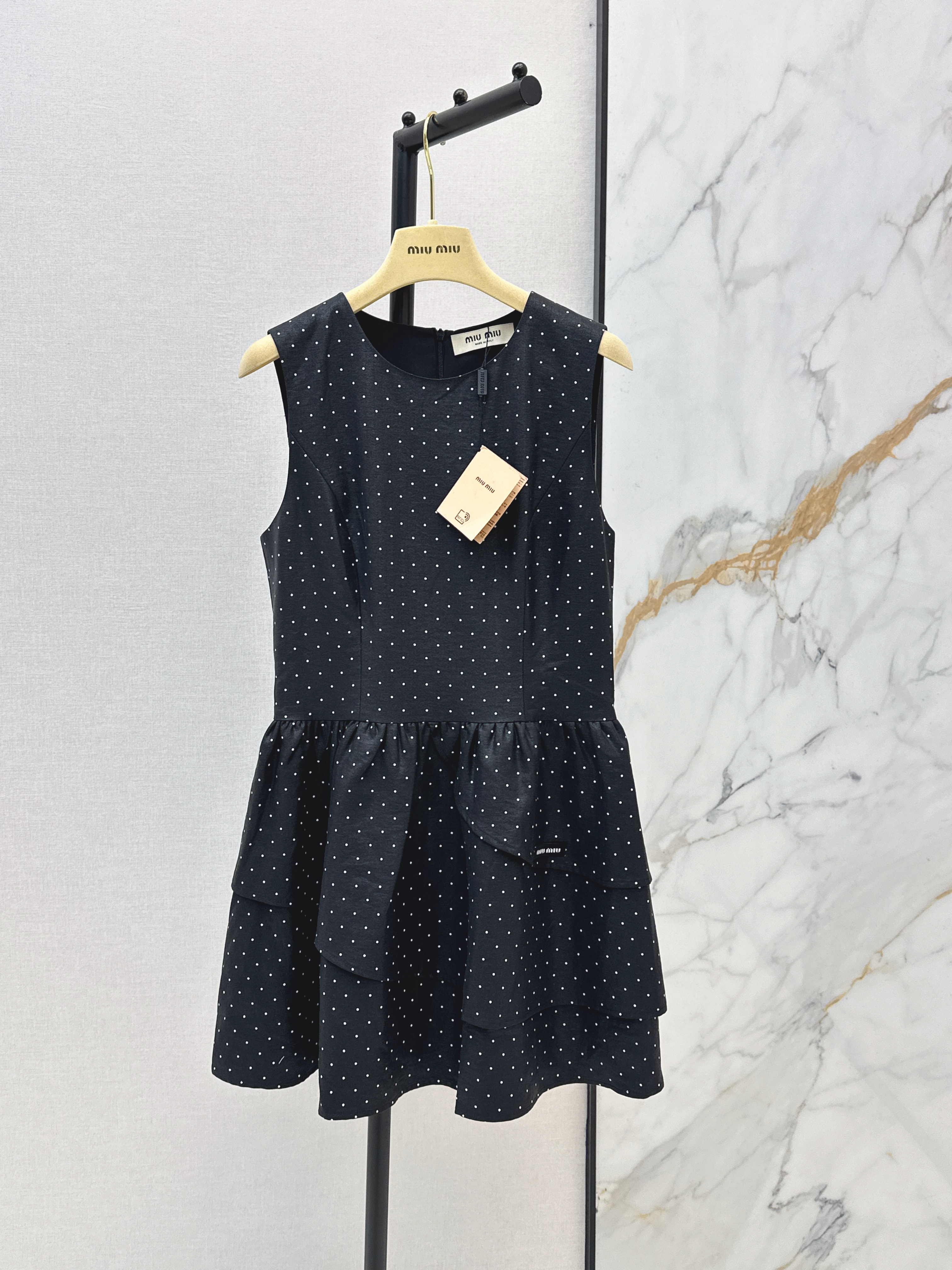 Miu New Polka Dot Sleeveless Dress