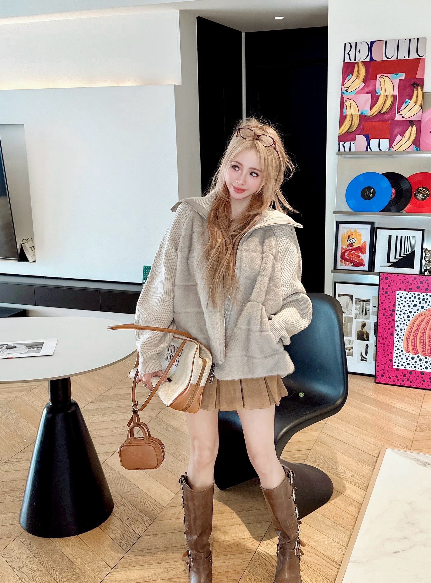 Loro New Knitted Patchwork Down Jacket