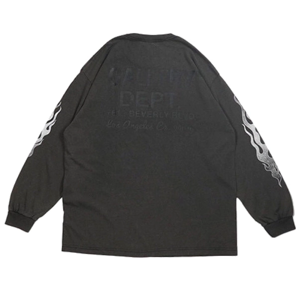 Gallery Dept. Flames LS T-Shirt Black