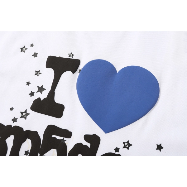 Sp5der T-Shirt T001 white  blue heart