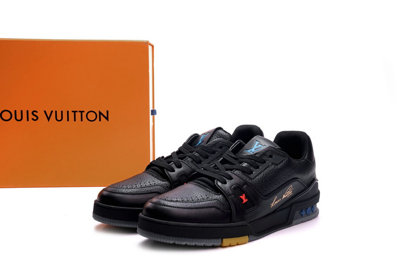 Pkkicks God Batch LOUIS VUITTON Trainer Black Litchi Pattern FD0226