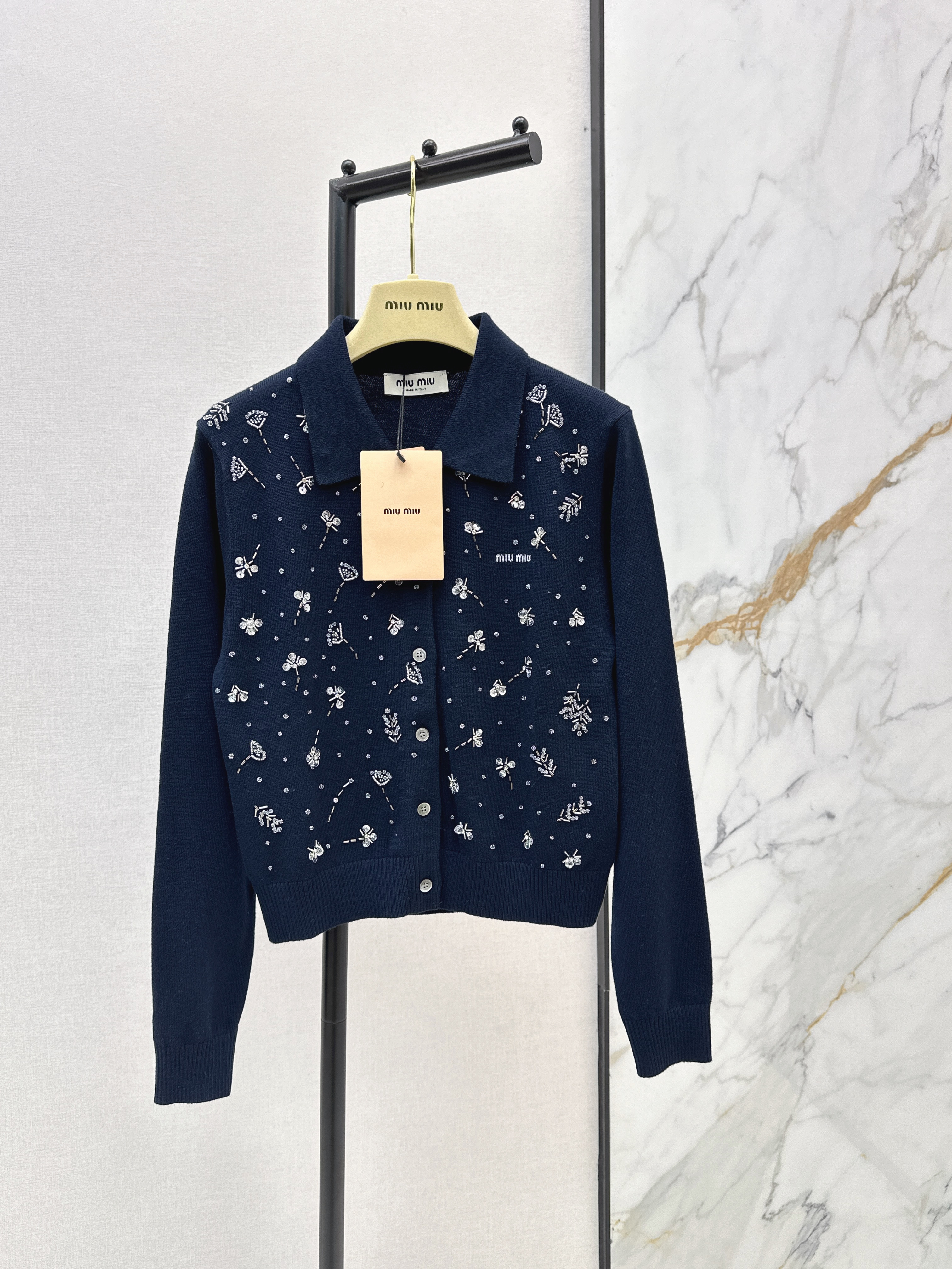 Miu New Beaded Knit Cardigan