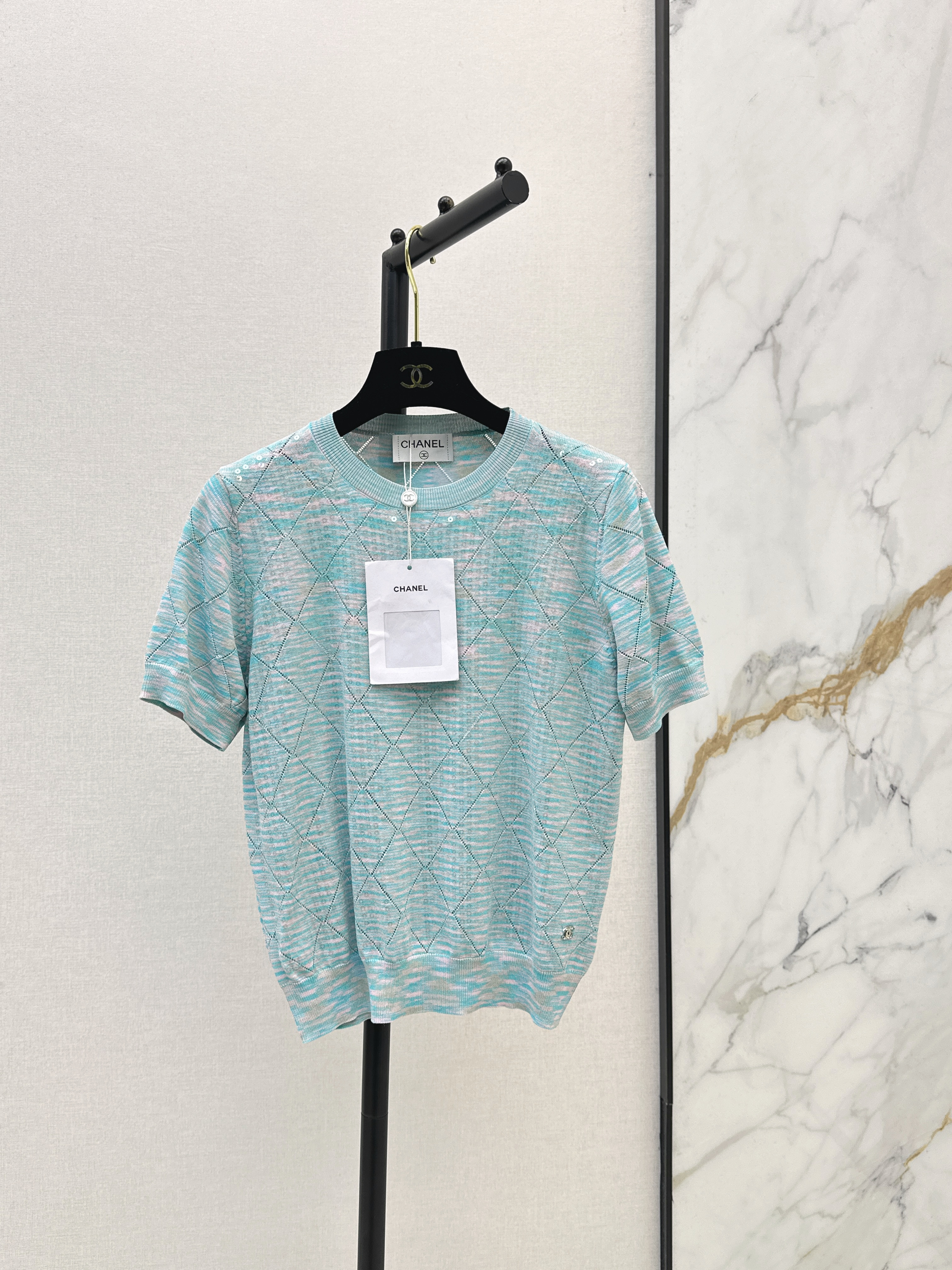 Chan New Argyle Jacquard Top