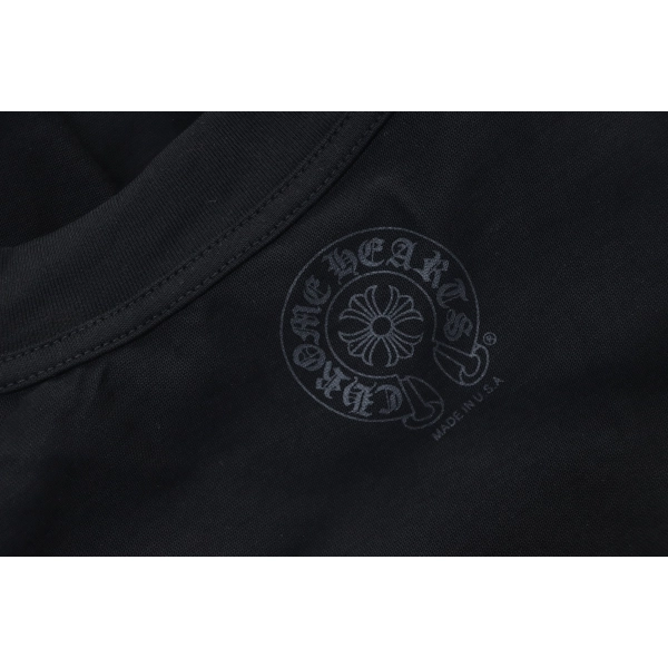 Chrome Hearts Yellow Neck Logo Long Sleeve T-Shirt Black
