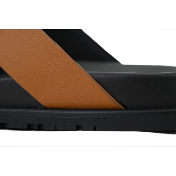 HERMES Coffee Cross Strap Slides