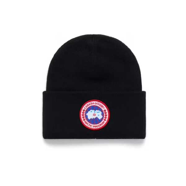 Canada Goose Logo Wool Beanie Black