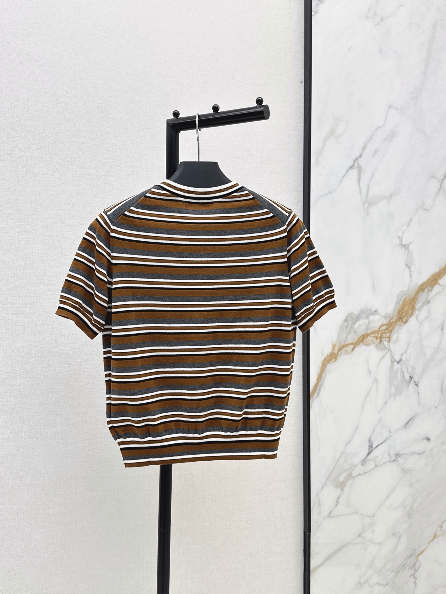 Pra New Striped Short-Sleeve Knit Shirt
