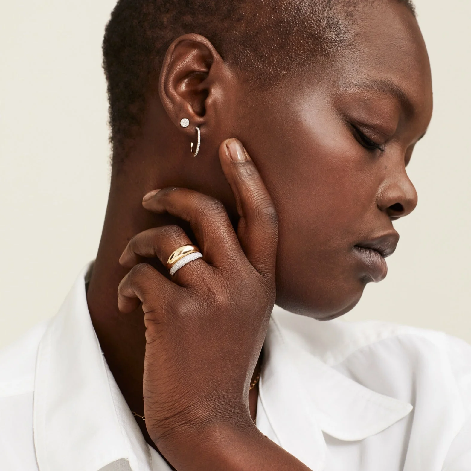 Pavé Diamond Round Studs